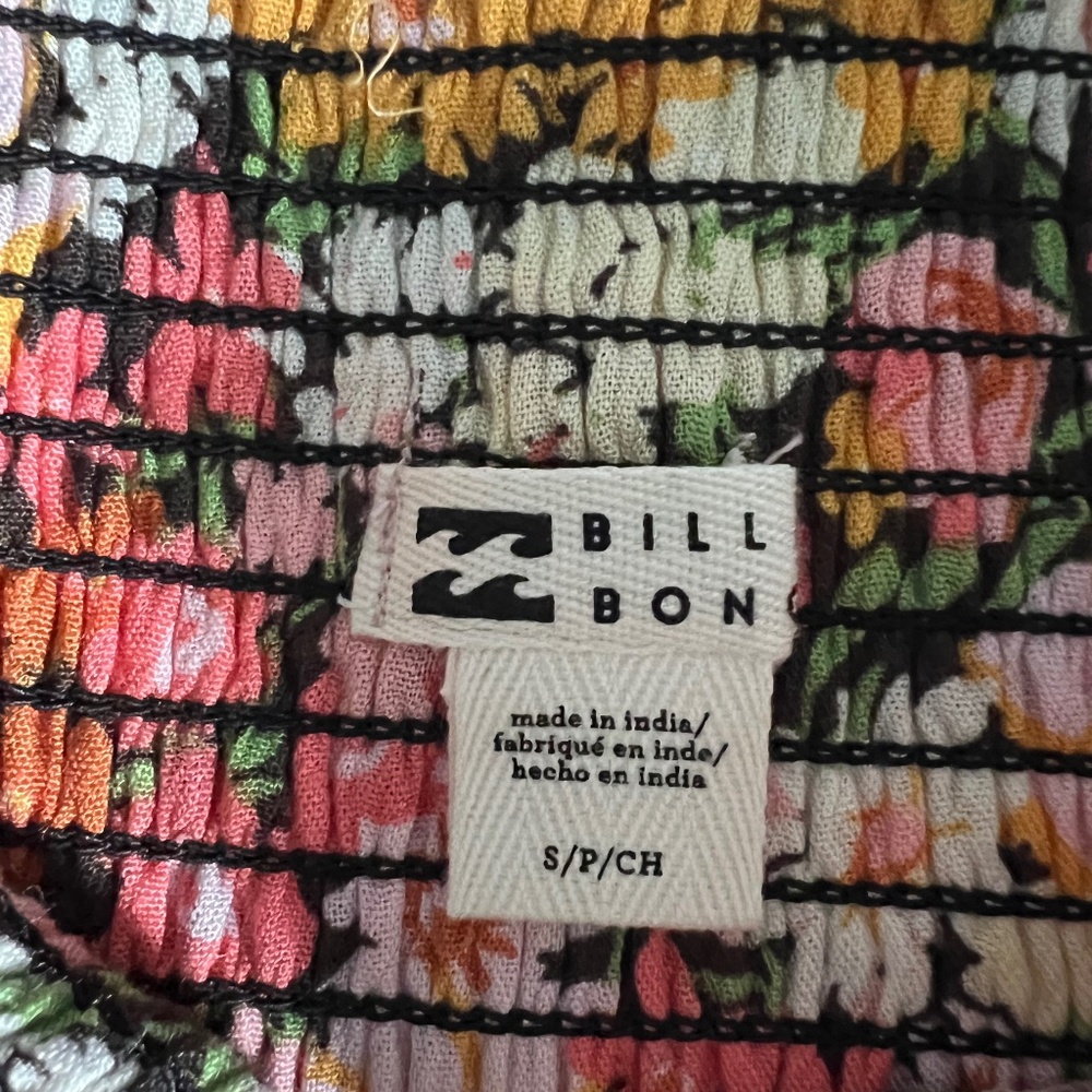 Billabong floral flow pants with split in front of leg from thigh down